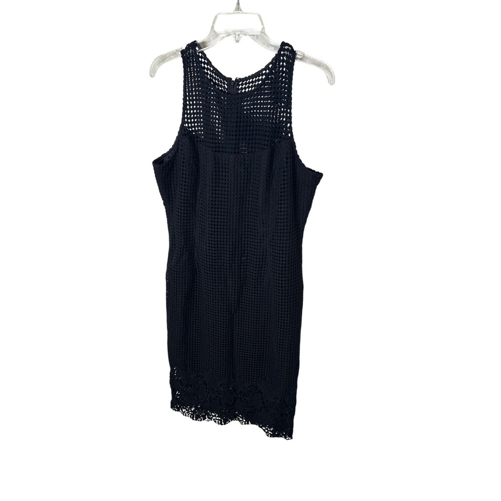 WHITE HOUSE BLACK MARKET Black Crochet Lace Sheath Dress Size 14